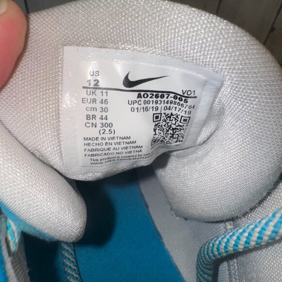 Nike Men’s PG 3 Paul George Lure Platinum Tint Blue Shoes Size 12 US AO2607-005 - Picture 8 of 10